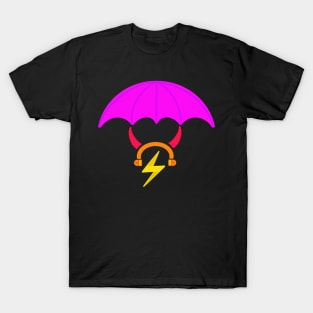 Lightning bolt with headphones umberella and horns T-Shirt